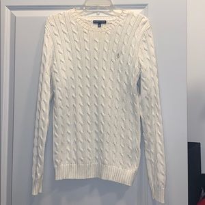 White/Cream Ralph Lauren Cableknit Sweater